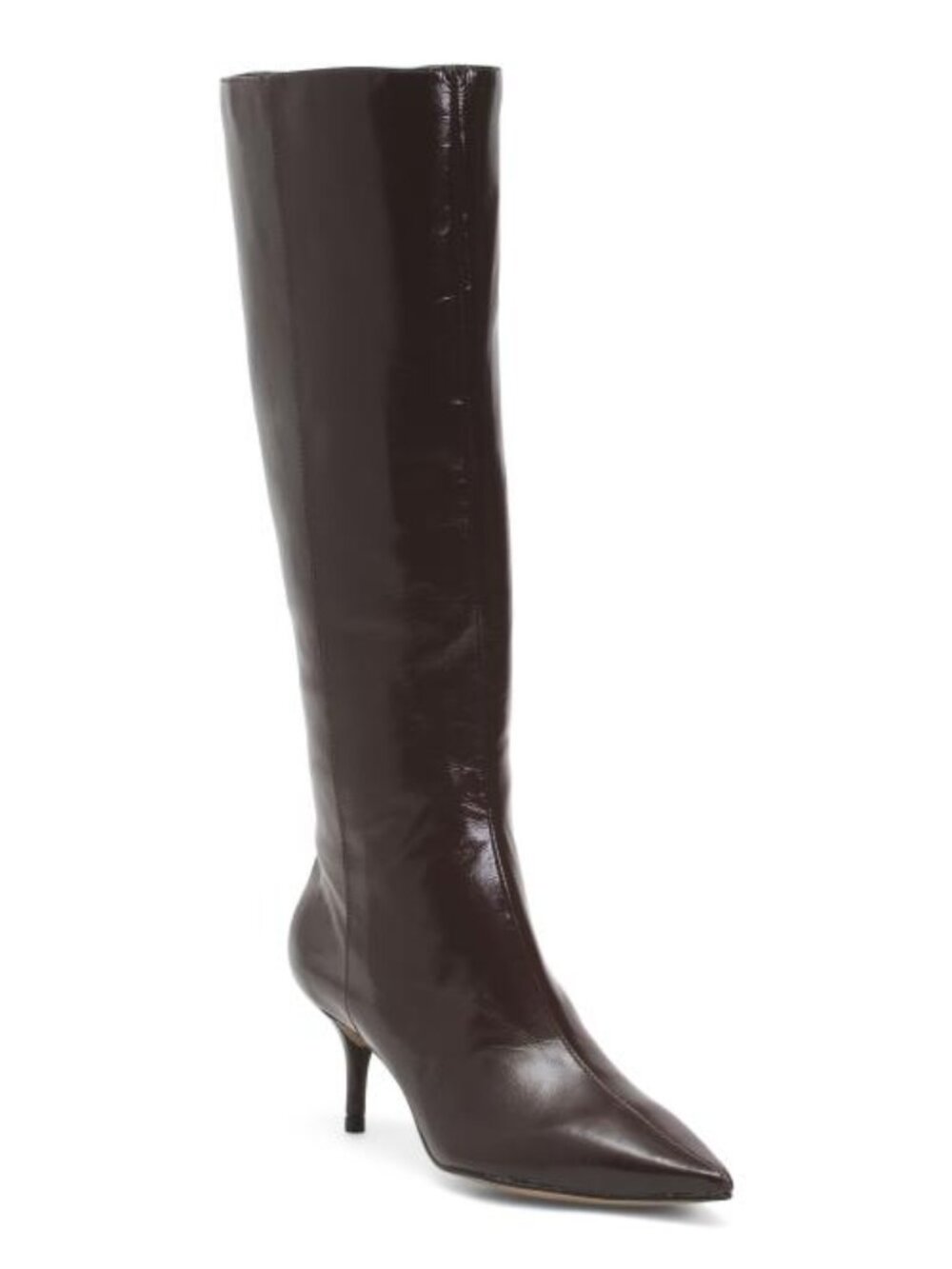 AREZZO Made In Brazil Patent Leather Sasha Low Stiletto Boots